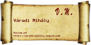 Váradi Mihály névjegykártya
